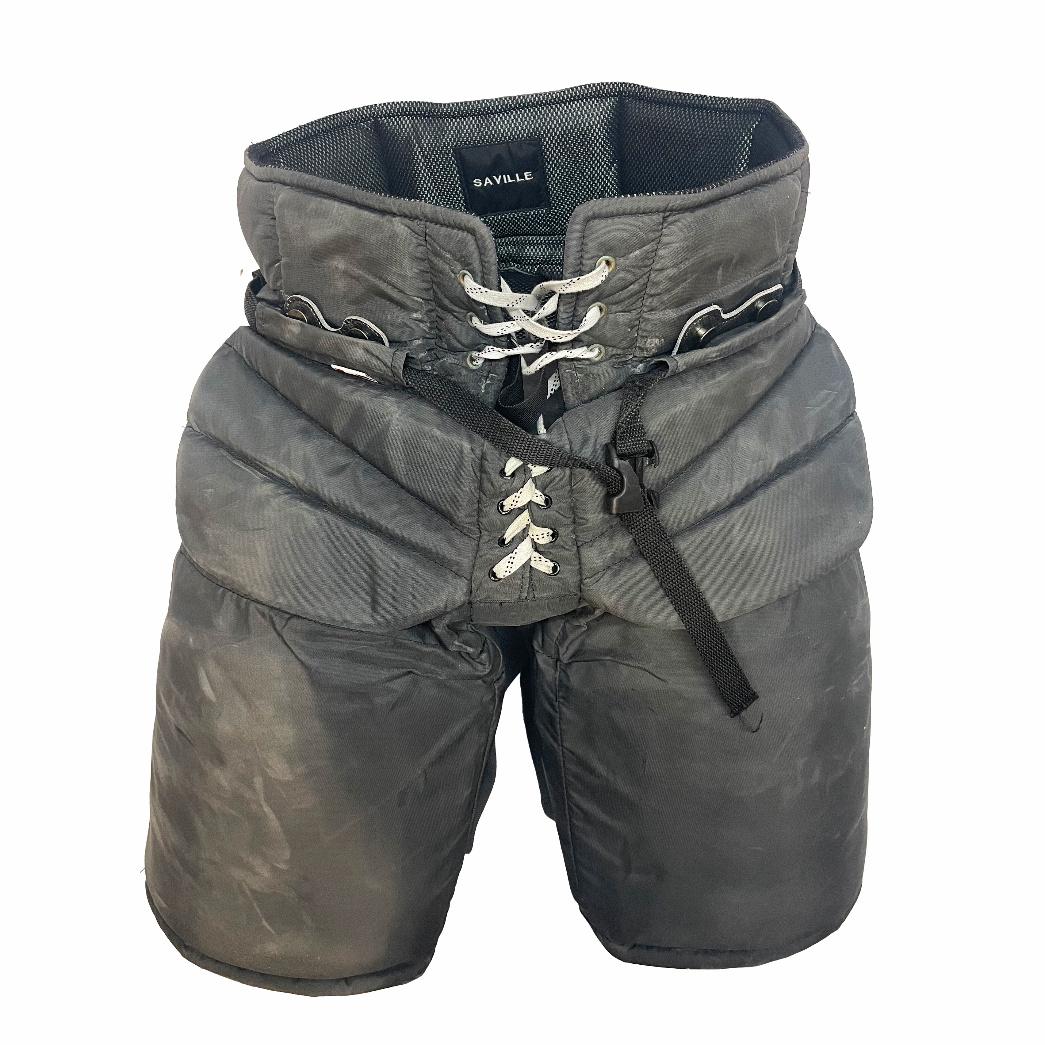 Pantalon de gardien de but Vaughn Pro Custom d'occasion de la LNH – Golden Knights de Las Vegas (gris)